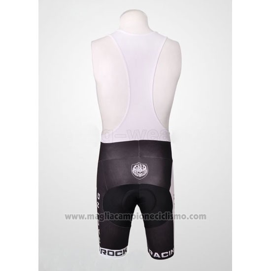 2010 Abbigliamento Ciclismo Rock Racing Nero e Bianco Manica Corta e Salopette